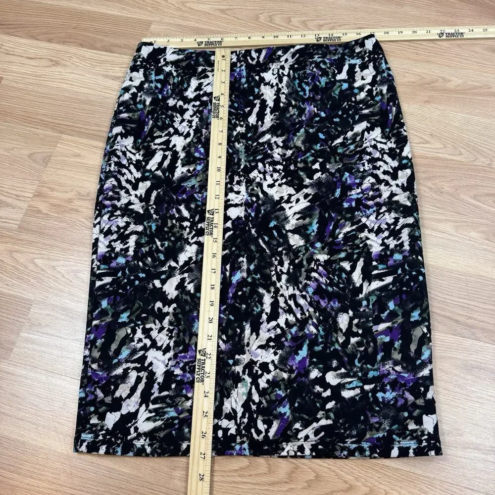 Women’s Mossimo Skirt Abstract Print Purple White Black Funky Art To Wear XL